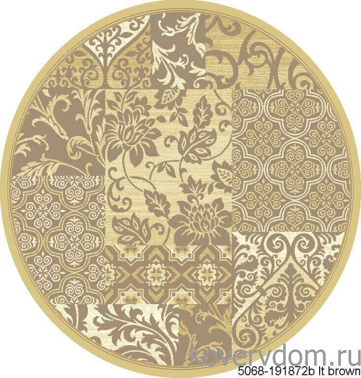 Рельефный ковер из вискозы RIMINI 5068 191872b lt brow КРУГ