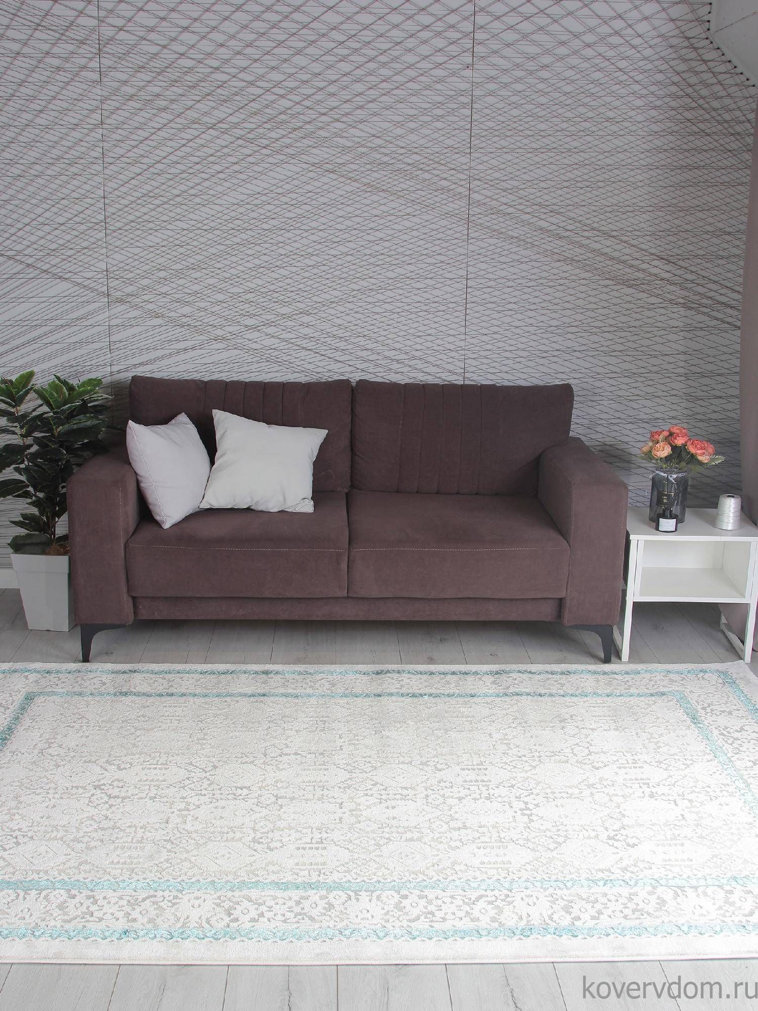 Ковер AMELI 9255A S.L.GREY / P.TURQUOISE