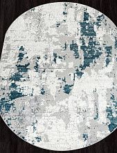 Овальный ковер бирюзовый PALERMO-A F285 GRAY Овал