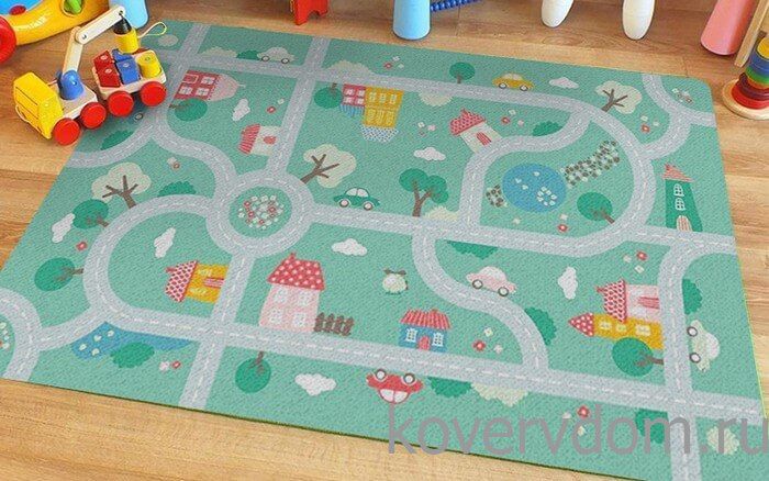 Детский развивающий 3D ковер с дорогами  ДОРОЖКИ-ДОМИКИ 86146