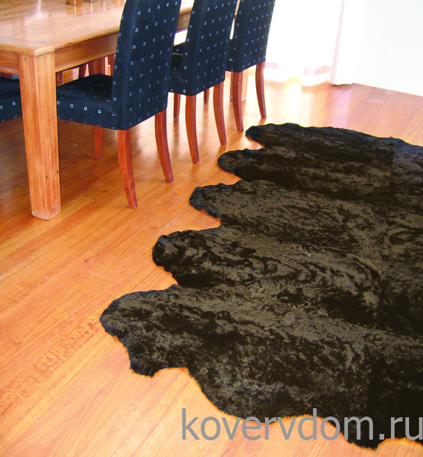 Овчина высокоплотная (накидка/ковер) 10-ти шкурная коричневая кудрявая 