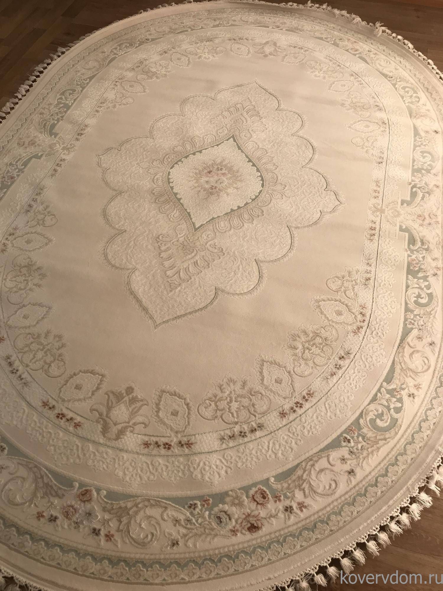 Ковер HUNKAR 7928 BEYAZ / BEYAZ Овал